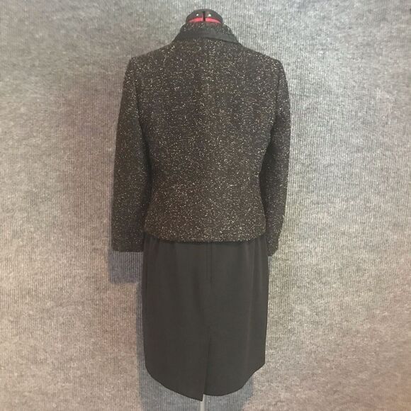 Kasper Skirt Suit Woman Petite Size 10P Black & Gold 2-Piece Set Blazer & Skirt - Picture 4 of 11